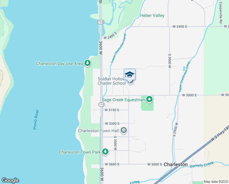map of restaurants, bars, coffee shops, grocery stores, and more near Pine Circle in Heber City
