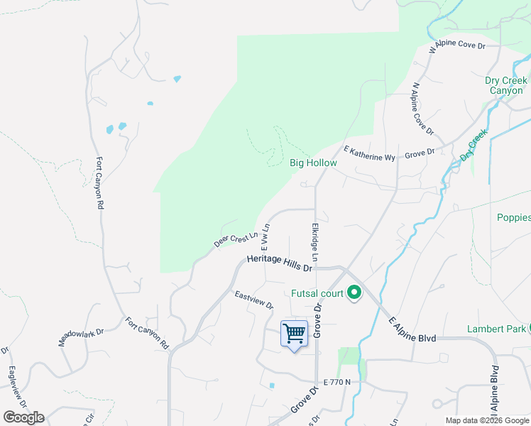 map of restaurants, bars, coffee shops, grocery stores, and more near 1319 East View Lane in Alpine