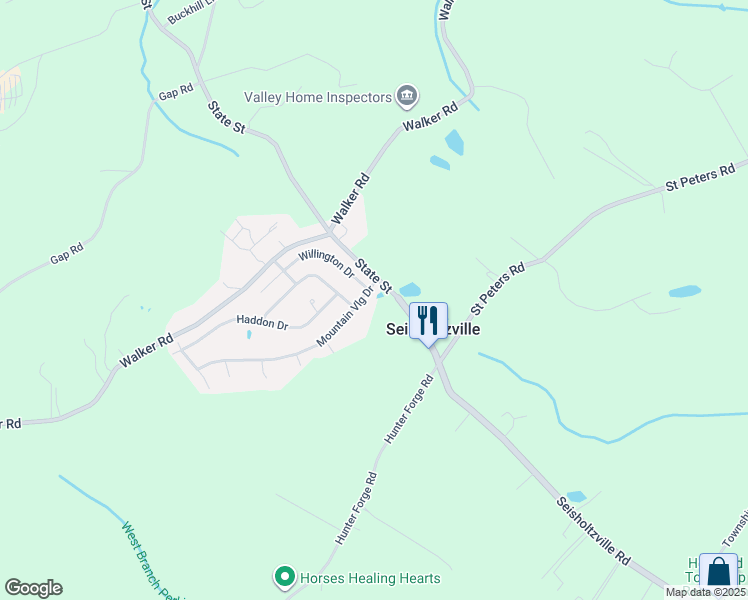 map of restaurants, bars, coffee shops, grocery stores, and more near 4 Willington Drive in Macungie