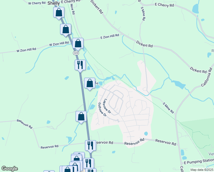 map of restaurants, bars, coffee shops, grocery stores, and more near 1 Clubhouse Terrace in Quakertown