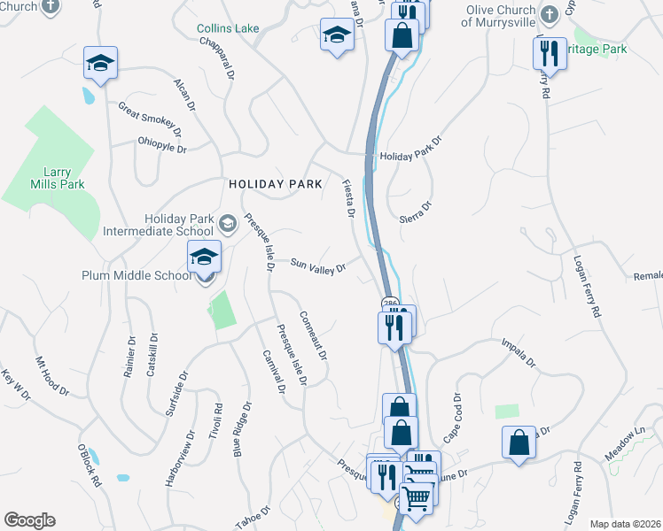 map of restaurants, bars, coffee shops, grocery stores, and more near 408 Sun Valley Drive in Pittsburgh