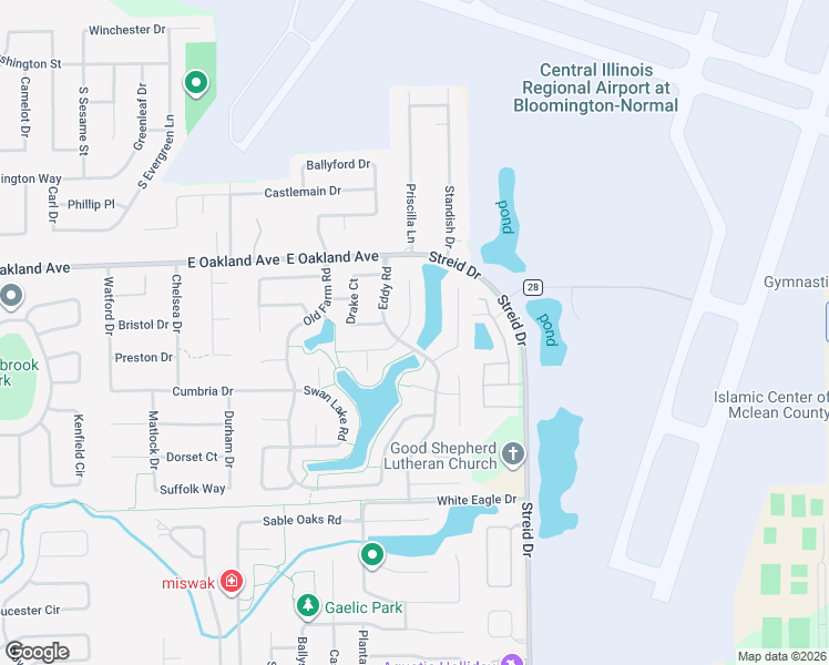 map of restaurants, bars, coffee shops, grocery stores, and more near 22 Rosewood Court in Bloomington