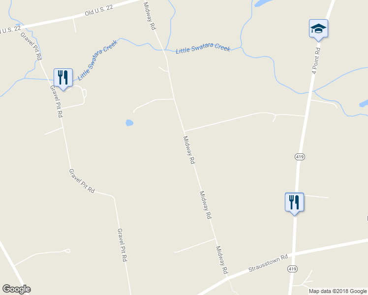 map of restaurants, bars, coffee shops, grocery stores, and more near 33 Midway Road in Bethel
