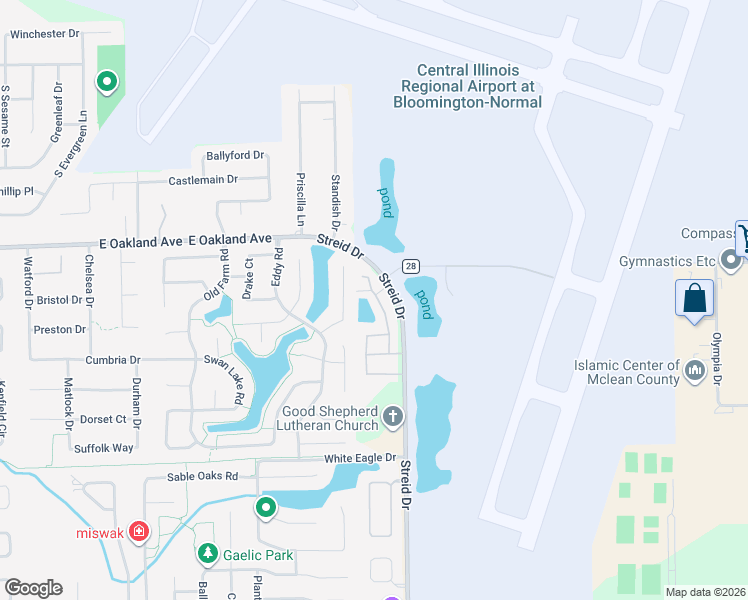 map of restaurants, bars, coffee shops, grocery stores, and more near 9 Andy Court in Bloomington