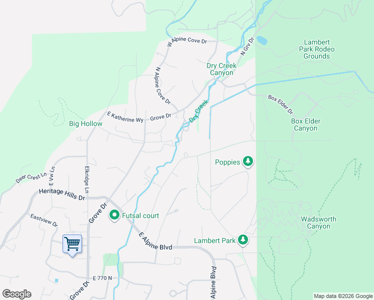 map of restaurants, bars, coffee shops, grocery stores, and more near 1359 Moyle Drive in Alpine