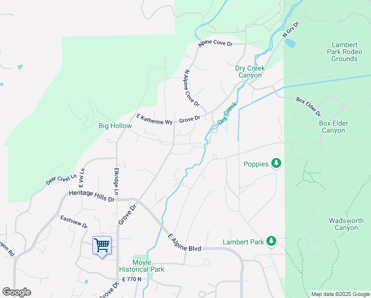 map of restaurants, bars, coffee shops, grocery stores, and more near 848 East Cherrypoint Lane in Alpine