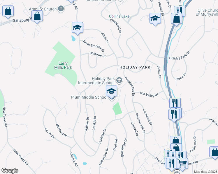 map of restaurants, bars, coffee shops, grocery stores, and more near 743 Bar Harbor Drive in Pittsburgh