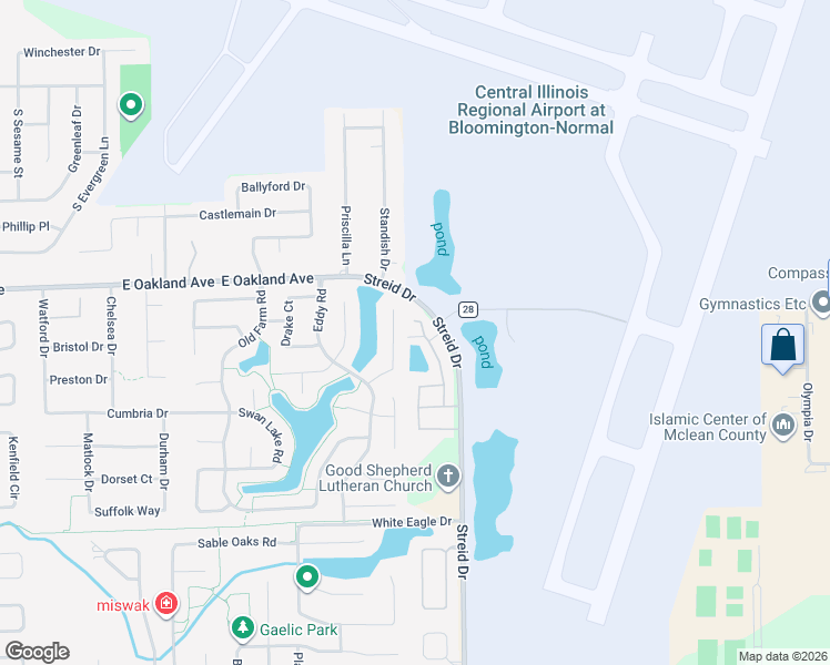 map of restaurants, bars, coffee shops, grocery stores, and more near 9 Andy Court in Bloomington