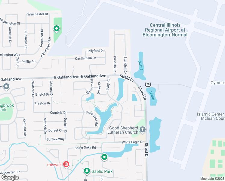 map of restaurants, bars, coffee shops, grocery stores, and more near 22 Rosewood Court in Bloomington
