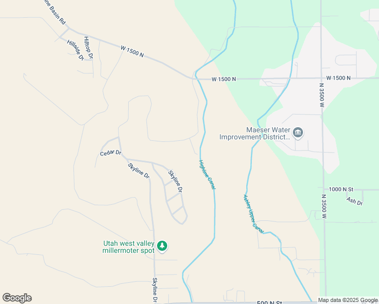 map of restaurants, bars, coffee shops, grocery stores, and more near 1165 North 4090 West in Vernal