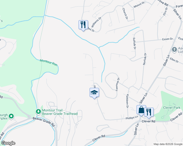 map of restaurants, bars, coffee shops, grocery stores, and more near 103 Phillips Lane in McKees Rocks