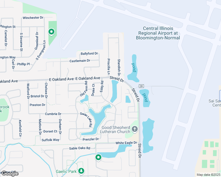 map of restaurants, bars, coffee shops, grocery stores, and more near 7 Rosewood Court in Bloomington