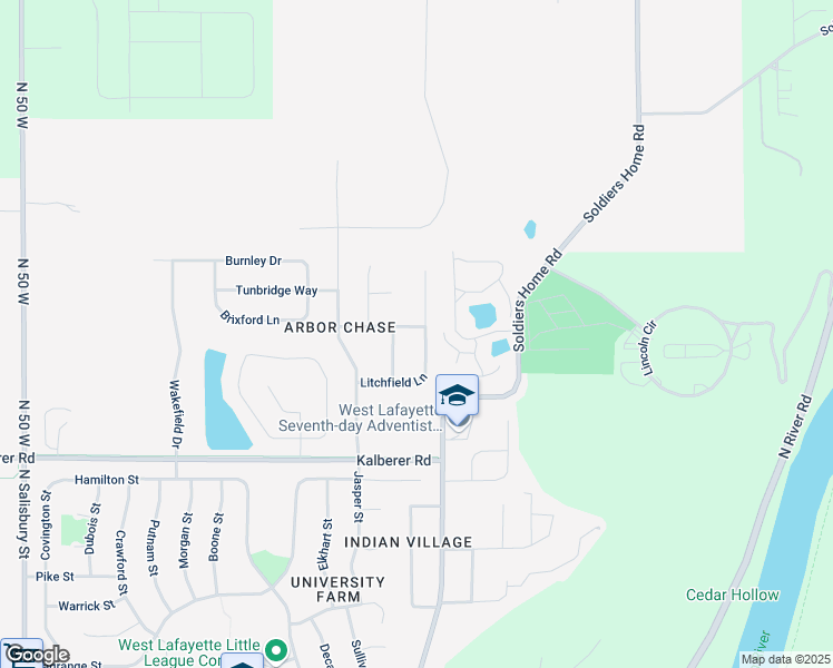 map of restaurants, bars, coffee shops, grocery stores, and more near 3118 Middleboro Drive in West Lafayette