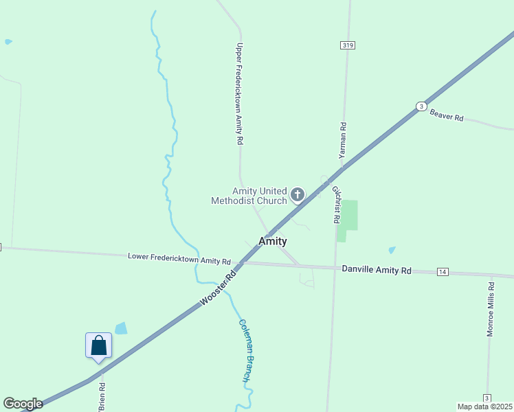 map of restaurants, bars, coffee shops, grocery stores, and more near 20601 Fredericktown Amity Road in Butler
