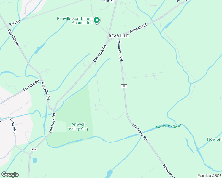 map of restaurants, bars, coffee shops, grocery stores, and more near 123 Manners Road in East Amwell Township