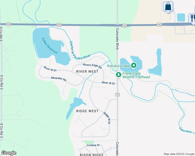 map of restaurants, bars, coffee shops, grocery stores, and more near 745 Pioneer Place in Windsor