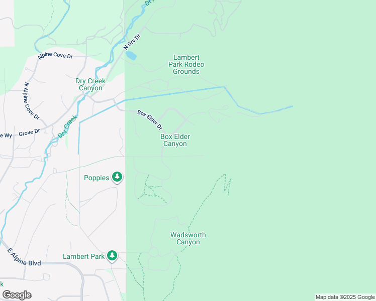 map of restaurants, bars, coffee shops, grocery stores, and more near 1621 Box Elder Circle in Alpine