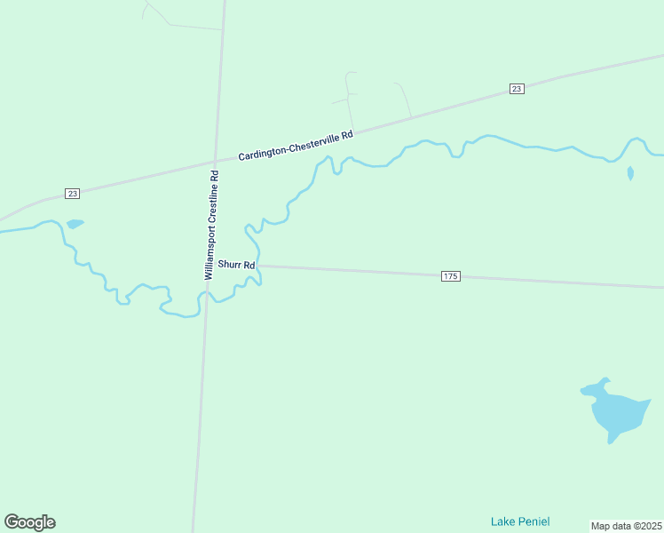 map of restaurants, bars, coffee shops, grocery stores, and more near 6113 Township Road 175 in Cardington