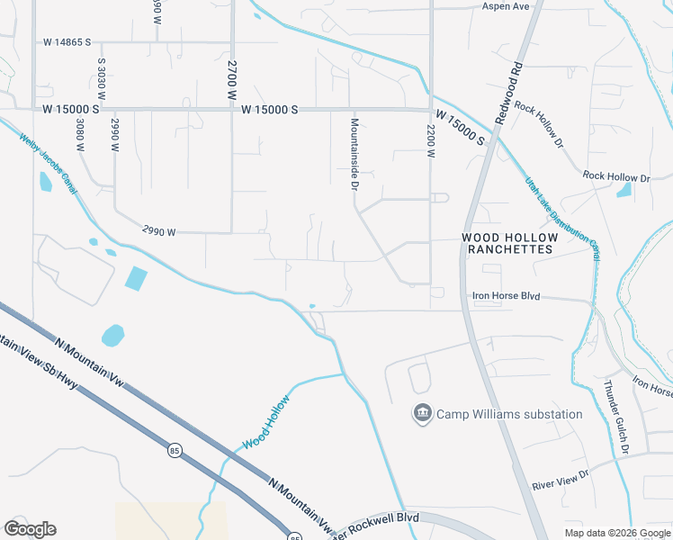 map of restaurants, bars, coffee shops, grocery stores, and more near 15326 Silverpoint Circle in Riverton