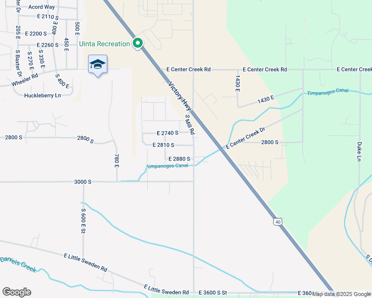 map of restaurants, bars, coffee shops, grocery stores, and more near 1154 East 2810 South in Heber City