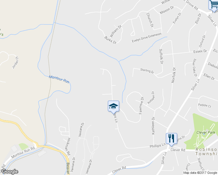 map of restaurants, bars, coffee shops, grocery stores, and more near 103 Phillips Lane in McKees Rocks