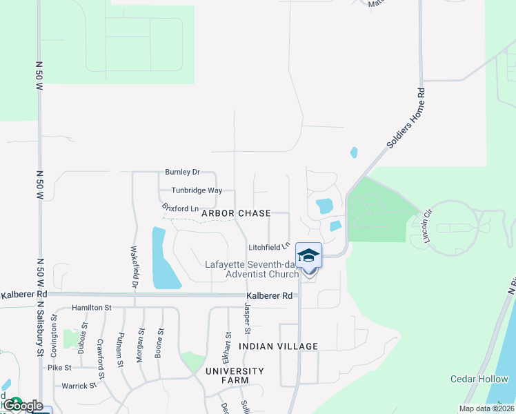 map of restaurants, bars, coffee shops, grocery stores, and more near 3703 Dartmouth Place in West Lafayette