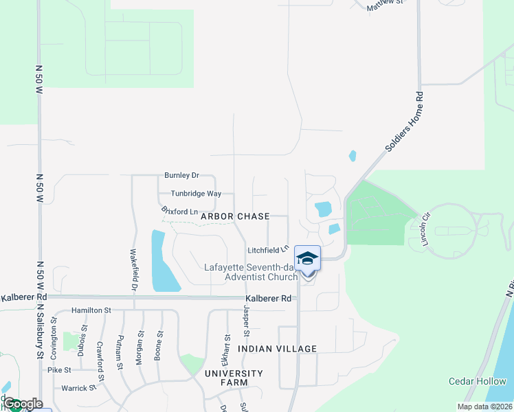 map of restaurants, bars, coffee shops, grocery stores, and more near 3703 Dartmouth Place in West Lafayette