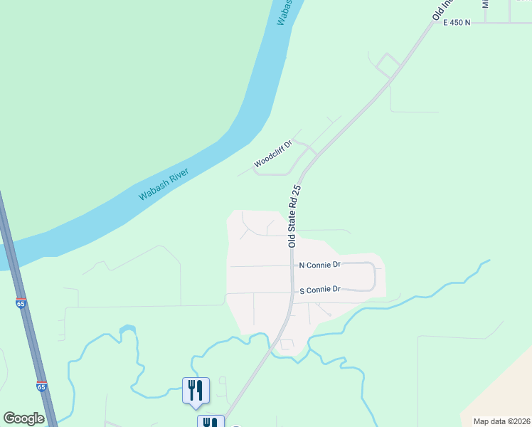 map of restaurants, bars, coffee shops, grocery stores, and more near 3912 Mildred Court in Lafayette