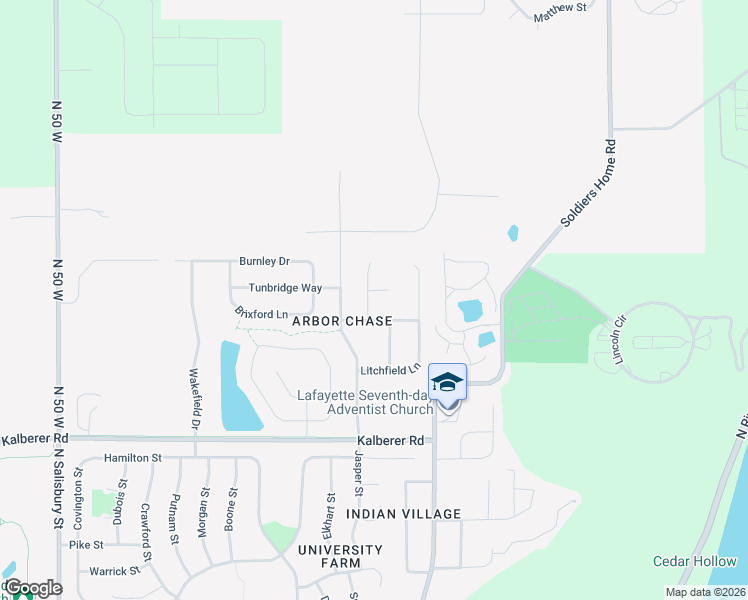 map of restaurants, bars, coffee shops, grocery stores, and more near 3703 Dartmouth Place in West Lafayette