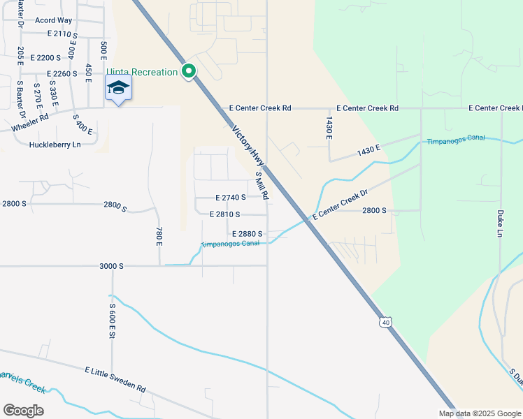 map of restaurants, bars, coffee shops, grocery stores, and more near 1154 East 2810 South in Heber City