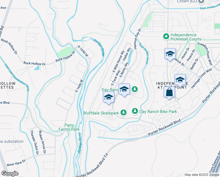 map of restaurants, bars, coffee shops, grocery stores, and more near 15307 1300 West in Bluffdale