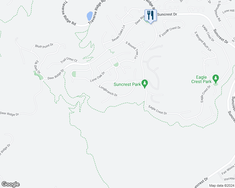 map of restaurants, bars, coffee shops, grocery stores, and more near 1851 Longbranch Drive South in Draper