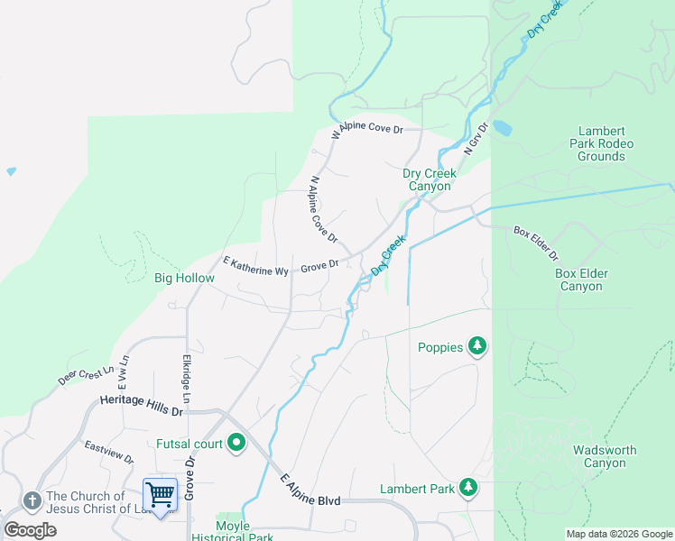 map of restaurants, bars, coffee shops, grocery stores, and more near 1540 Cherrypoint Ln in Alpine