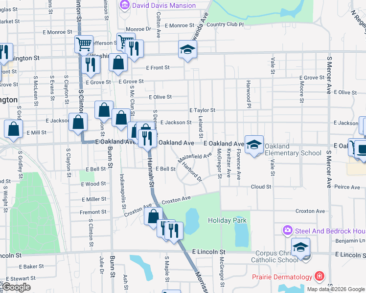 map of restaurants, bars, coffee shops, grocery stores, and more near 509 South State Street in Bloomington