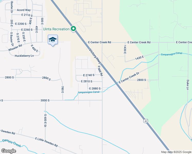 map of restaurants, bars, coffee shops, grocery stores, and more near 1128 East 2740 South in Heber City