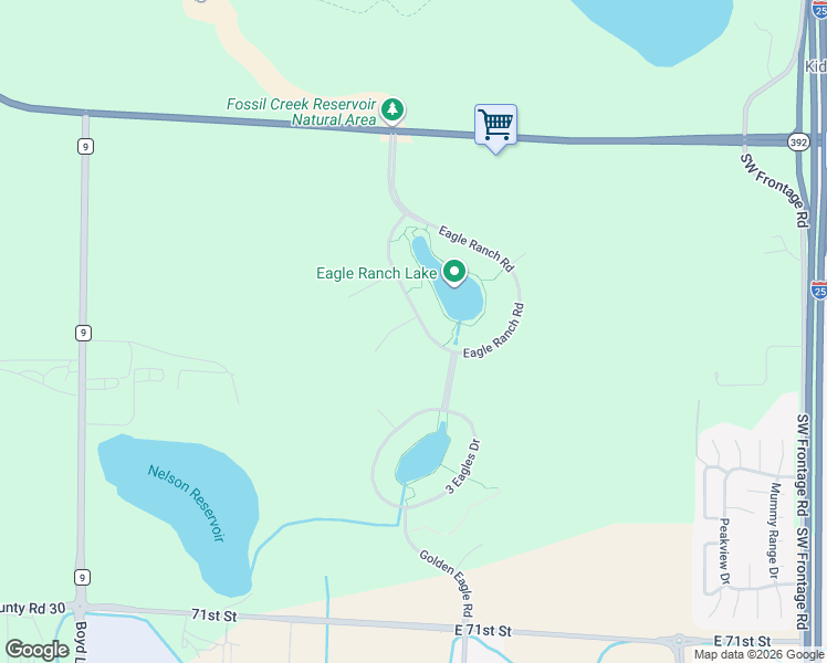 map of restaurants, bars, coffee shops, grocery stores, and more near 7842 Eagle Ranch Road in Fort Collins