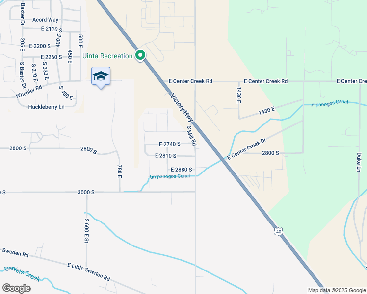 map of restaurants, bars, coffee shops, grocery stores, and more near 1128 East 2740 South in Heber City