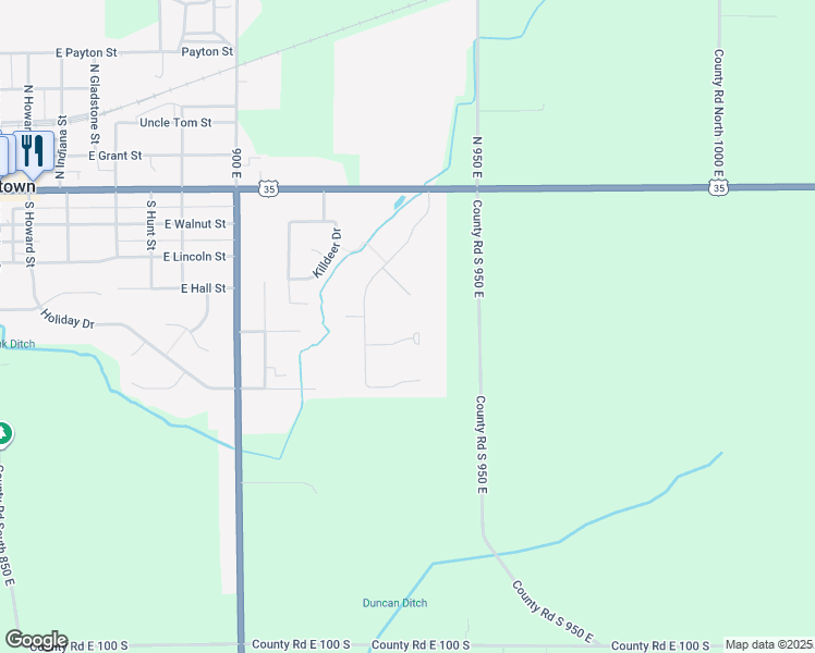 map of restaurants, bars, coffee shops, grocery stores, and more near 1429 Meadows Court in Greentown