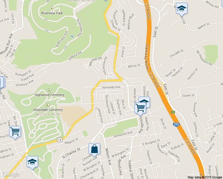 map of restaurants, bars, coffee shops, grocery stores, and more near 149 Marshall Avenue in Pittsburgh