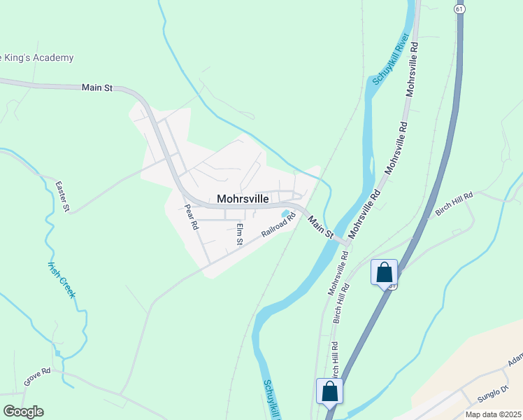 map of restaurants, bars, coffee shops, grocery stores, and more near 345 Main Street in Mohrsville