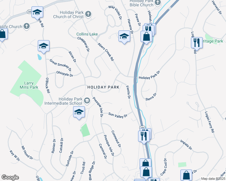 map of restaurants, bars, coffee shops, grocery stores, and more near 145 Holiday Park Drive in Pittsburgh