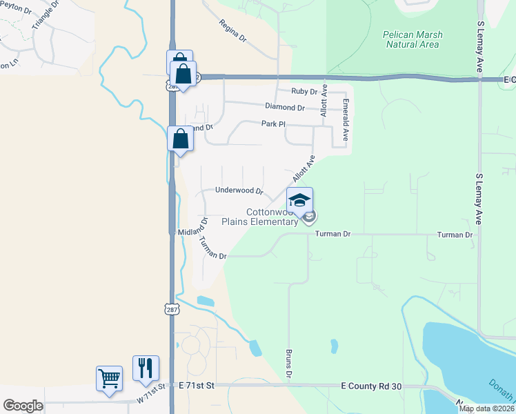 map of restaurants, bars, coffee shops, grocery stores, and more near 321 Underwood Drive in Fort Collins