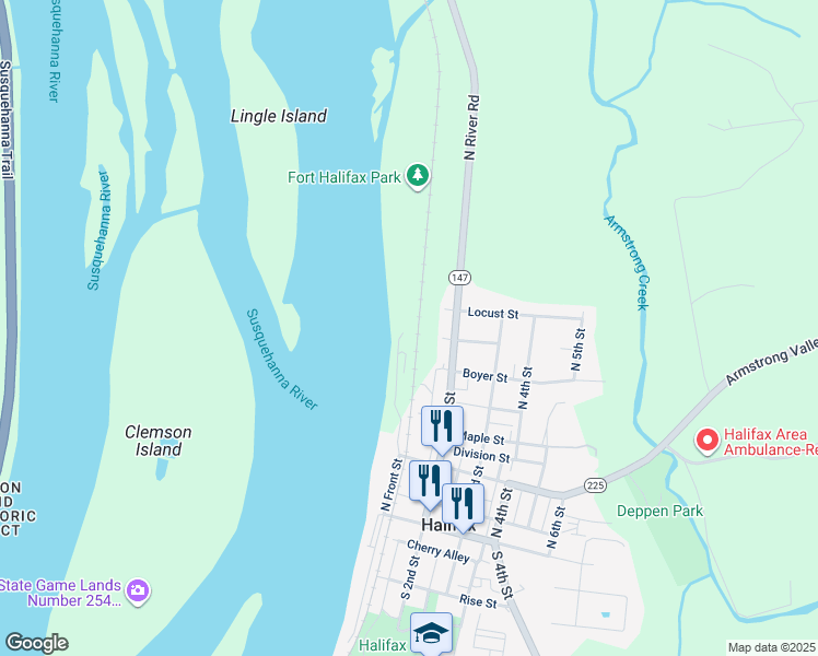 map of restaurants, bars, coffee shops, grocery stores, and more near 495 Buffalo Park Road in Halifax