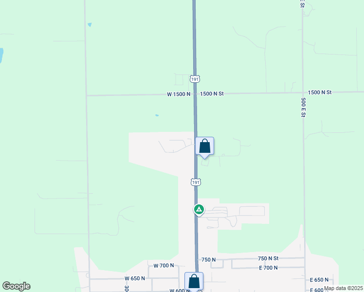 map of restaurants, bars, coffee shops, grocery stores, and more near 17 Ashley Park Estates Drive in Vernal