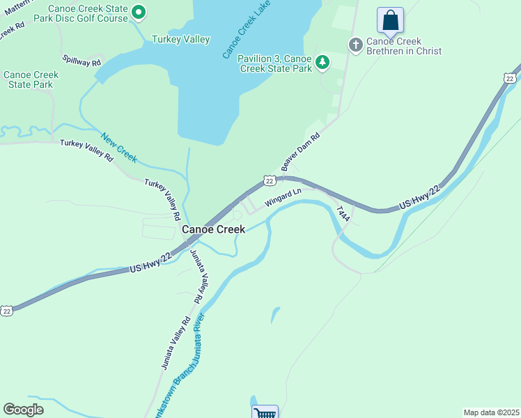 map of restaurants, bars, coffee shops, grocery stores, and more near Wingard Lane in Hollidaysburg