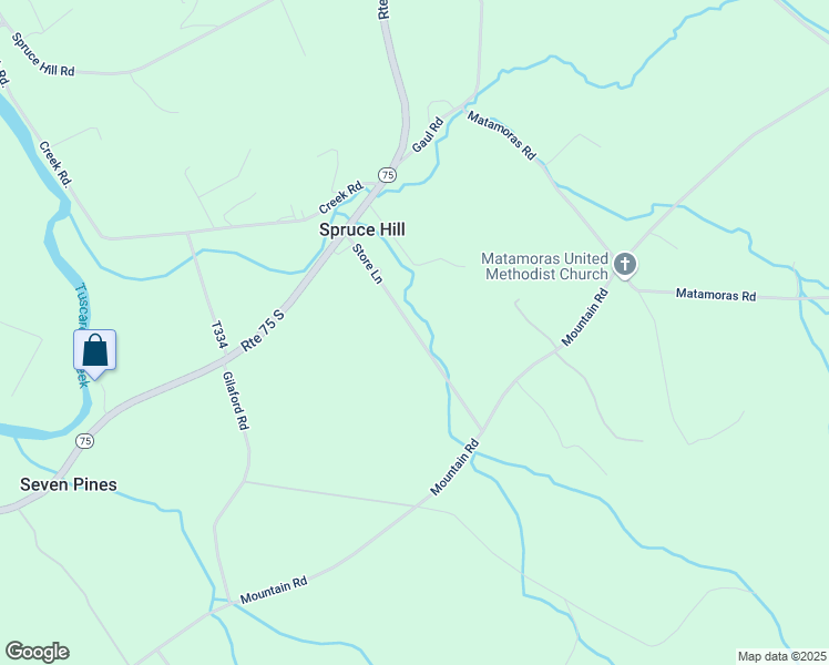 map of restaurants, bars, coffee shops, grocery stores, and more near Store Lane in Juniata County
