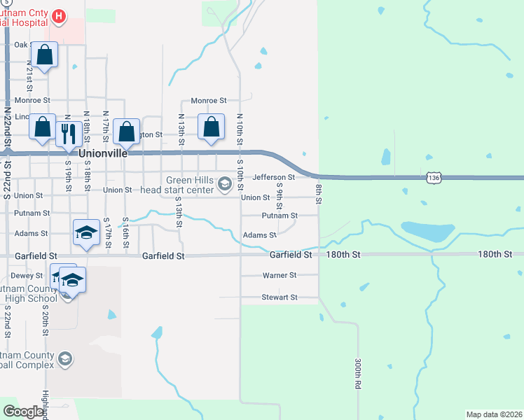 map of restaurants, bars, coffee shops, grocery stores, and more near 913-999 Union Street in Unionville