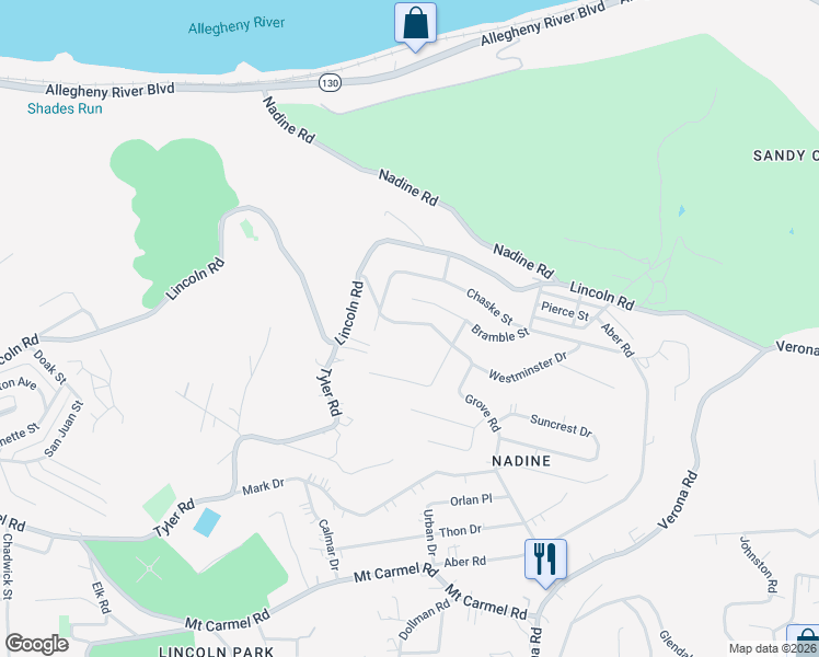 map of restaurants, bars, coffee shops, grocery stores, and more near 571 Grove Road in Verona