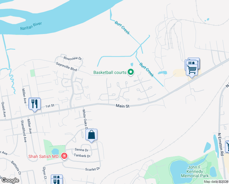 map of restaurants, bars, coffee shops, grocery stores, and more near 19 Mochen Court in Sayreville