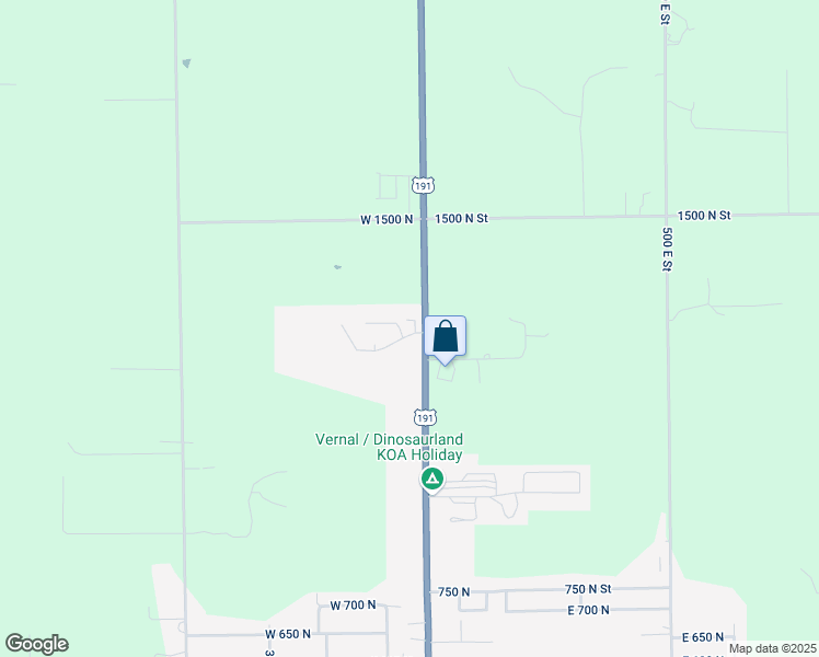 map of restaurants, bars, coffee shops, grocery stores, and more near 19 Park Circle in Vernal